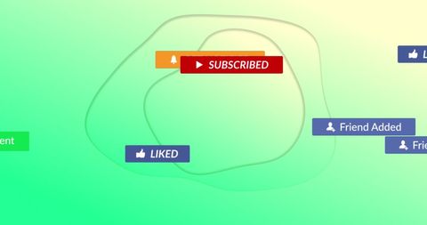 Social Media Interaction Icons on Green Background - Download Free Stock Images Pikwizard.com