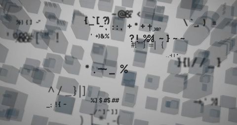 Digital Data Processing with Abstract Squares and Symbols - Download Free Stock Images Pikwizard.com