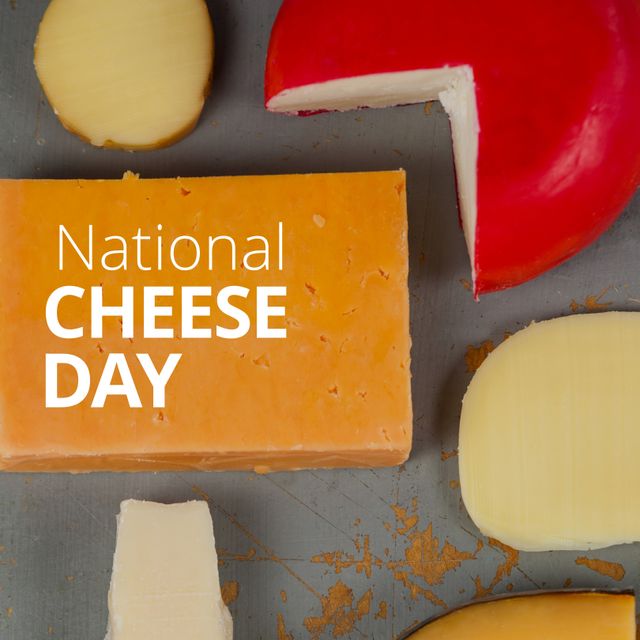 Variety of Delicious Cheeses Celebrating National Cheese Day - Download Free Stock Templates Pikwizard.com