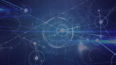 Futuristic Digital Network Animation in Blue