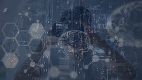 Virtual Reality and Data Processing in Future Technology Concept