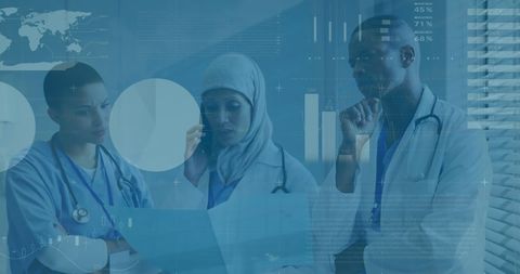 Diverse Medical Team Analyzing Innovation in Healthcare