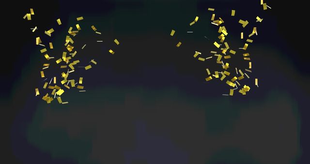 Floating Gold Confetti on Dark Background for Celebration - Download Free Stock Images Pikwizard.com