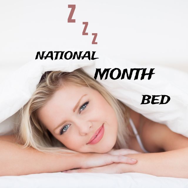 Woman Relaxing Under Blanket on National Sleep Month - Download Free Stock Templates Pikwizard.com