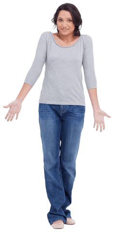 confused woman shrugging on transparent background, casual style - Download Free Stock Videos Pikwizard.com