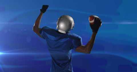 Dynamic American Football Player Celebrating Success