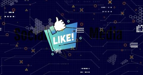 Digital Like Symbol on Abstract Technological Background - Download Free Stock Images Pikwizard.com