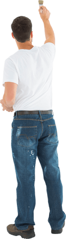 rear view man artist painting transparent background - Download Free Stock Videos Pikwizard.com