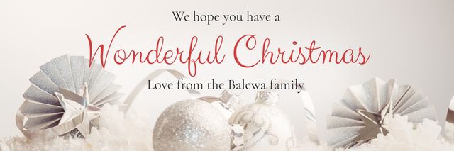 Family Christmas Greeting with Silver Decorations - Download Free Stock Templates Pikwizard.com