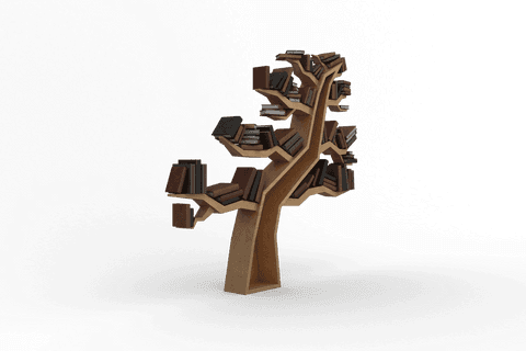 books on unique tree-shaped transparent bookshelf - Download Free Stock Videos Pikwizard.com
