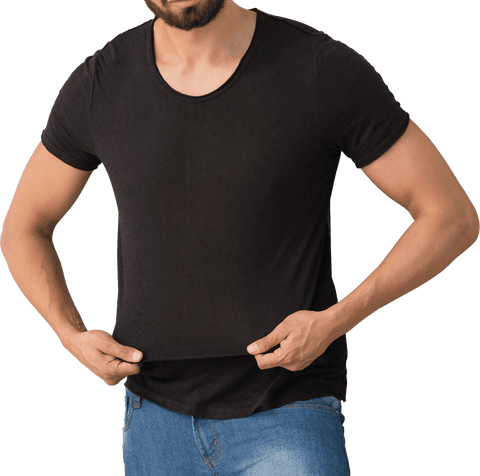 transparent dressed man holding black t-shirt posing - Download Free Stock Videos Pikwizard.com