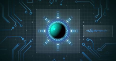 Global Data Processing on Digital Circuit Board Interface - Download Free Stock Images Pikwizard.com