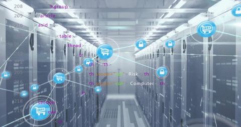 Secure Online Shopping Network in Modern Server Room - Download Free Stock Images Pikwizard.com