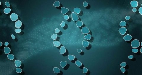 Floating Turquoise Biomorphic Chain with Soft Shadows and Gradient Depth for Tech Design