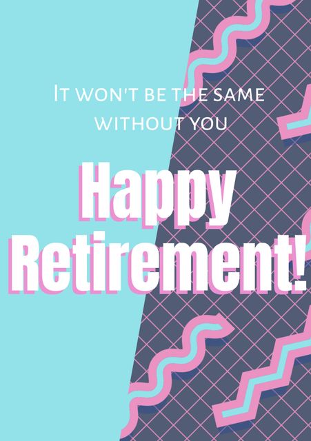 Happy Retirement Card with Vibrant Colors and Bold Text - Download Free Stock Templates Pikwizard.com