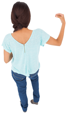 Transparent PNG of Biracial Woman with Arm Raised from Back - Download Free Stock Videos Pikwizard.com
