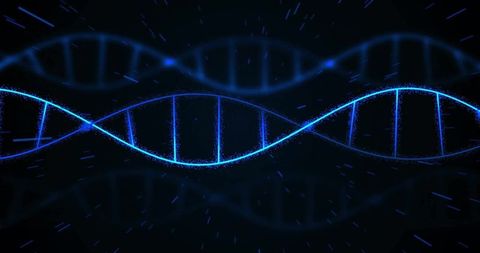 Glowing Blue DNA Helix on Dark Background - Download Free Stock Images Pikwizard.com