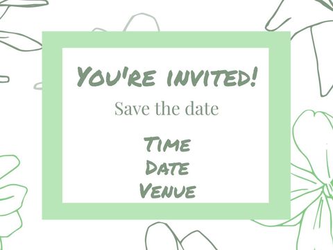 elegant invitation template with green floral border design - Download Free Stock Templates Pikwizard.com
