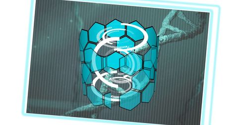 Abstract DNA and Technology Interface with Spinning Graphics - Download Free Stock Images Pikwizard.com