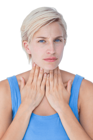 transparent young woman with throat discomfort expression - Download Free Stock Videos Pikwizard.com