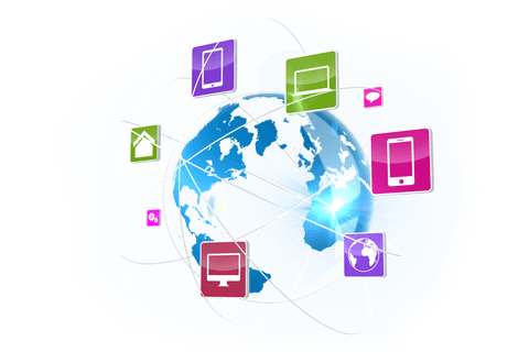 digital network globe illustration with icons on transparent background - Download Free Stock Videos Pikwizard.com