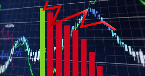 Animated Financial Data Charts and Graphs over Dark Background