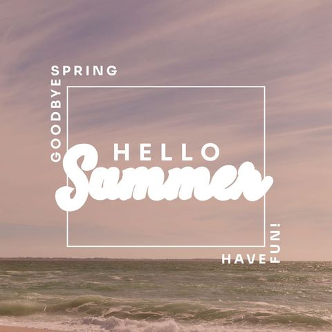 Hello Summer Text with Seascape Background - Download Free Stock Templates Pikwizard.com