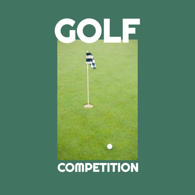 Golf Competition Flyer with Golf Ball Near Hole on Green Course - Download Free Stock Templates Pikwizard.com