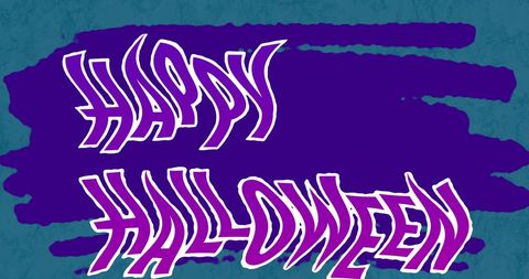 Halloween Greeting with Stylized Text on Vibrant Background