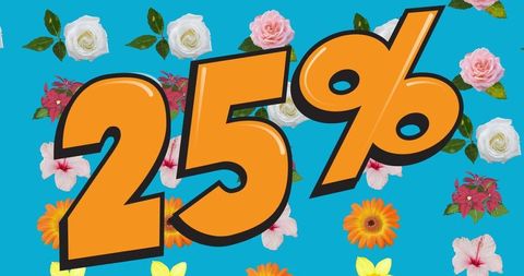25 Percent Off Promotion with Vibrant Floral Background - Download Free Stock Images Pikwizard.com