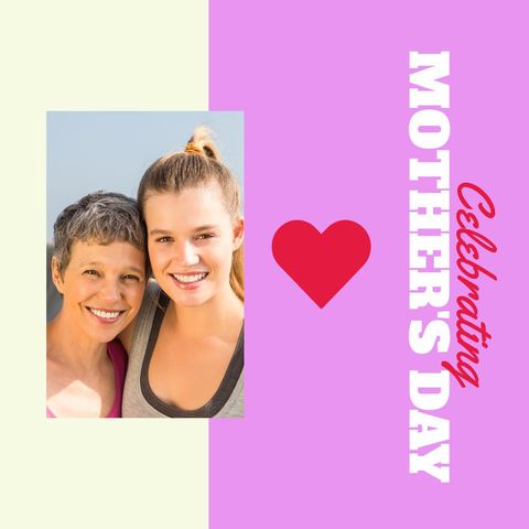 Celebrating Mother's Day with Smiling Mother and Daughter - Download Free Stock Templates Pikwizard.com
