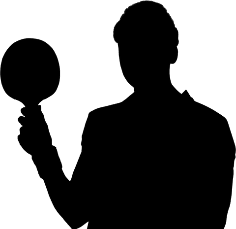 Transparent Table Tennis Player Silhouette on Active Pose