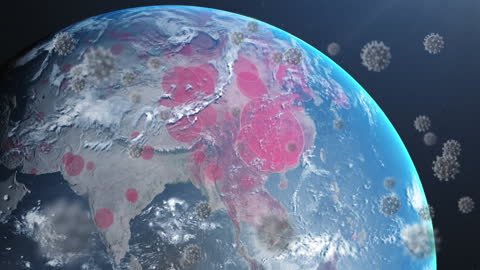 3D Digital Globe Visualizing Global Pandemic Spread