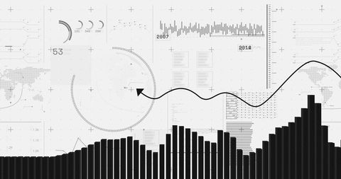 Abstract Financial Data Illustration with Graphs and Global Elements - Download Free Stock Images Pikwizard.com
