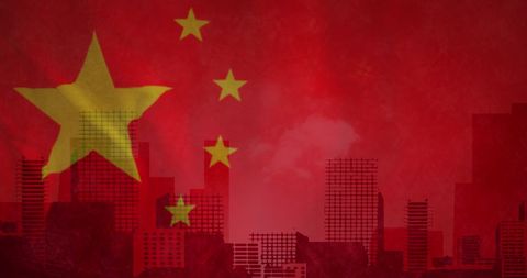 Modern Cityscape Blended with China National Flag - Download Free Stock Images Pikwizard.com