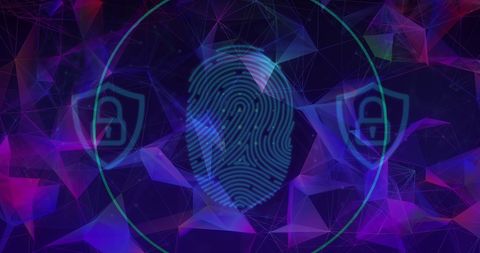 Digital Fingerprint with Futuristic Cybersecurity Design