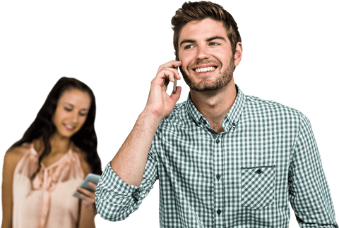 Smiling Couple Communicating on Transparent Background - Download Free Stock Videos Pikwizard.com