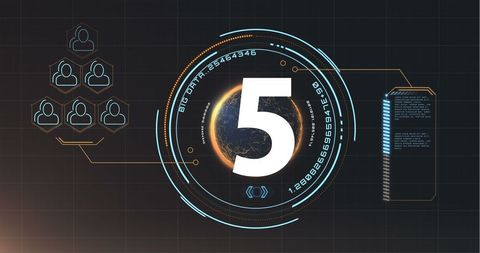 Futuristic digital countdown for tech presentations