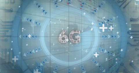 Futuristic 6G Technology Interface with Abstract Digital Symbols - Download Free Stock Images Pikwizard.com