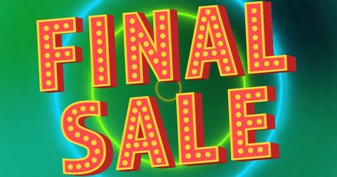 Bright final sale advertisement with vibrant circle background