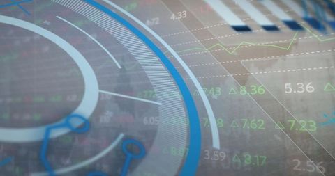 Futuristic Finance Dashboard with Data Visualization Elements