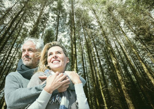 Digital composite of Couple in the forest