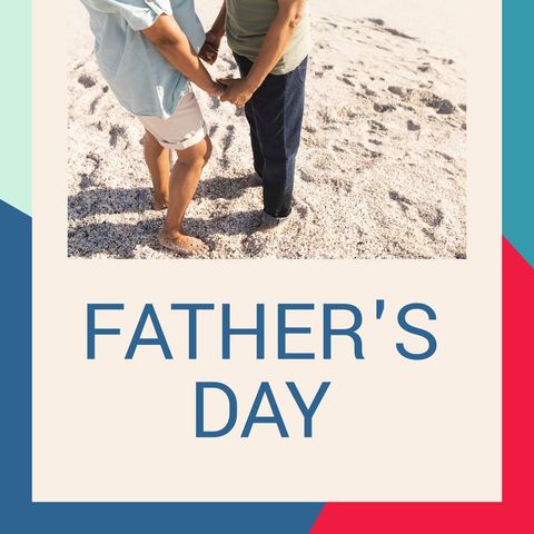 Father's Day Celebration on Sandy Beach with Biracial Senior Couple