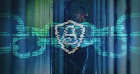 Cybersecurity Technology with Data Processing in Server Room