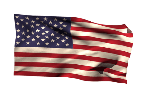 Realistic Transparent American Flag Waving in Wind