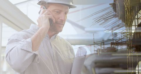 Architect Planning Building Construction with Phone in Urban Setting - Download Free Stock Images Pikwizard.com