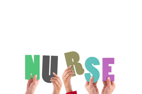 Hands Holding Up Nurse Letter Cutouts Transparent Background - Download Free Stock Videos Pikwizard.com