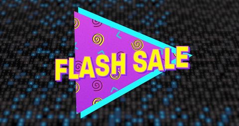 Flash sale bright announcement with digital background