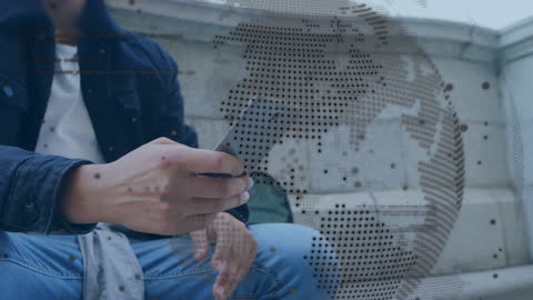 Young Male Engaging with Global Digital Connectivity