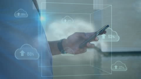 Futuristic Technology Cloud Connection Using Smartphone